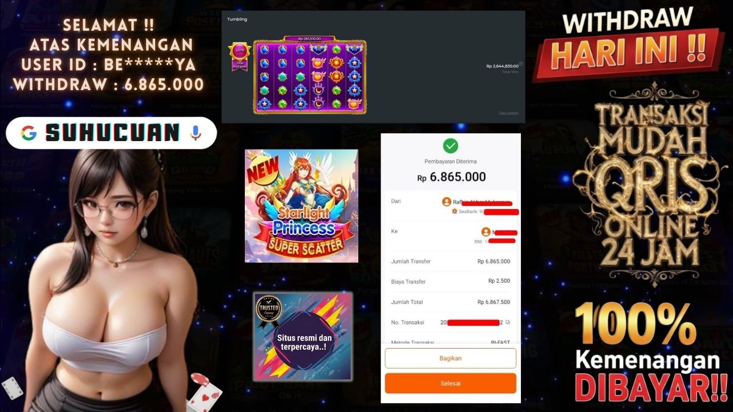 SUHUCUAN JACKPOT SLOT STARLIGHT PRINCESS SUPER SCATTER